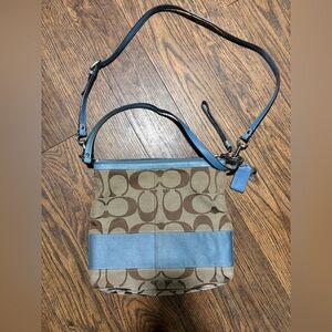 Coach Tan & blue purse